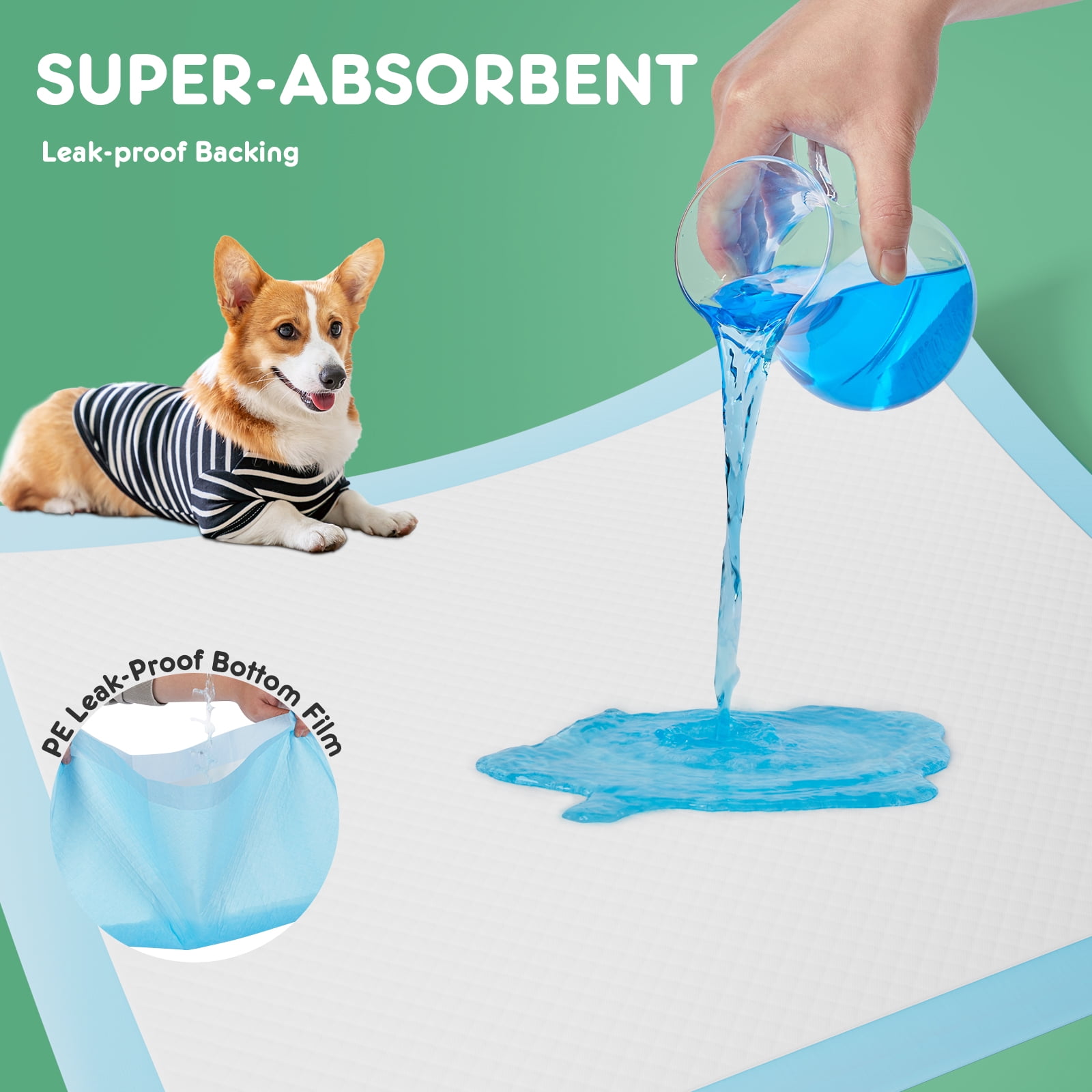 CONCETTA Dog Training Pee Pads, 22" x 22" Extra Large 6-Layer Leakproof, Disposable, 150 Count