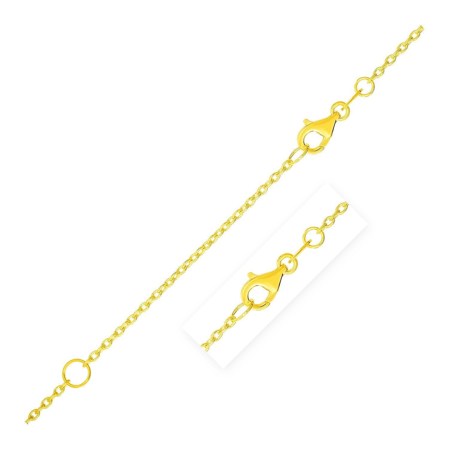 Chaîne de Câble Extensible en Or Jaune 14k (1.20 mm) -18 Pouces