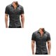 thumbnail image 4 of Camisa vaquera Sonducket para hombre con bolsillos manga corta Gris claro 3XL 2Conjunto, 4 of 6