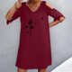 thumbnail image 2 of Vestidos de manga corta con hombros descubiertos y encaje con cuello en V estampado sexy de verano para mujer Fridja bnh5392, 2 of 8