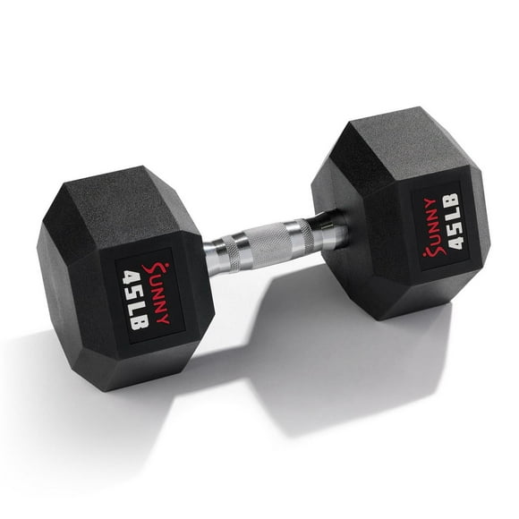 Sunny Health & Fitness Core Fit Hex Style Dumbbell 45 LBS, Single- SF-DB03