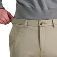 thumbnail image 4 of Haggar Men's Iron Free Premium Khaki Straight Fit Flat Front Flex Waist Casual Pant 34W x 32L Medium Khaki, 4 of 6