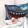 thumbnail image 4 of Fuzoiu Cartoon Cute Shark Print Pillow Case with Hidden Zipper,Pillow Covers,Soft and Comfortable Pillowcase-16"x24", 4 of 6