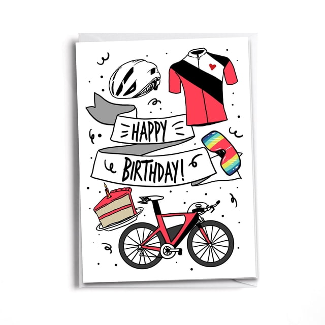 Tarjeta de cumpleaños inspirada en Sole para un ciclista al aire libre