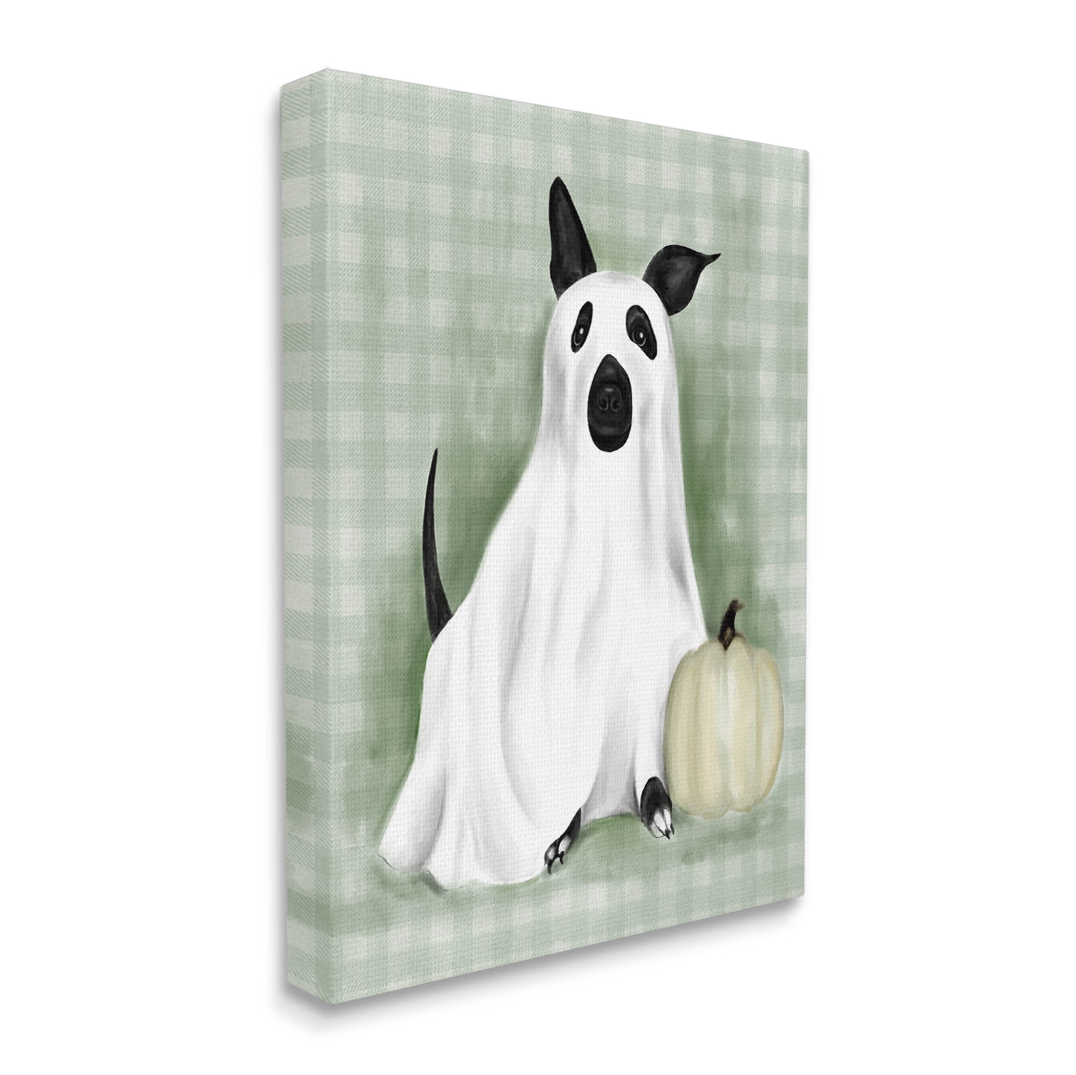 Stupell Industries Dog Ghost Halloween Costume Graphic Art Gallery Wrapped Canvas Print Wall Art, Design by Lil' Rue
