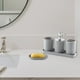 thumbnail image 1 of Juego de organizador de baño de 5 piezas | Bandeja de tocador de plástico, vasos para cepillo de dientes, dispensador de jabón, vaso para enjuague bucal, jabonera | Moderno Negro Blanco Gris |, 1 of 6