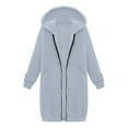 thumbnail image 4 of ShiShine Women's Zip Up Hoodies Oversized Long Tunic Sweatshirts Casual Fall Jacket Coat with Pocket, 4 of 5
