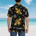 thumbnail image 6 of Goofa Hohey Bee Golden Embroidery Hawaiian Shirt for Men, Unisex Summer Beach Casual Short Sleeve Button Down Shirts,Aloha Tropical Floral print shirt-X-Large, 6 of 9