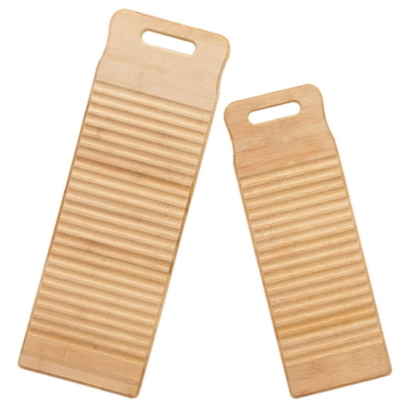 Worgeous Bamboo Washboard for Hand Washing Clothes Durable and Practical Beige Color 2 Pieces