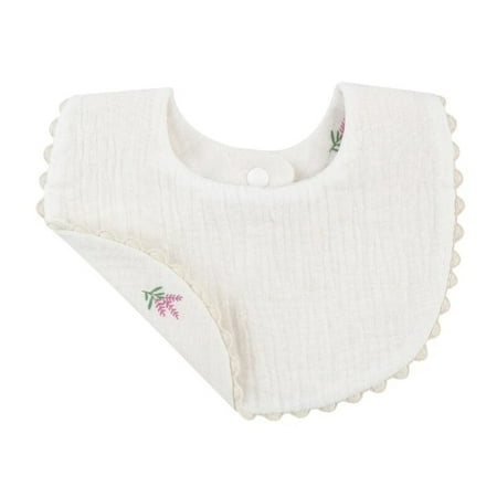 1Pc Cotton Embroidery Double Sided Baby Bibs Baby Girls Saliva Towel Newborn Toddler Baby Boys Feeding Burp Cloths Bandana Scarf H564-1pc-double-side
