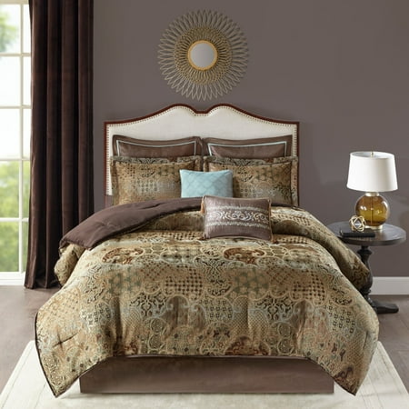 - Madison Park Wyeth Spa 8 Piece Chenille Jacquard Comforter Set