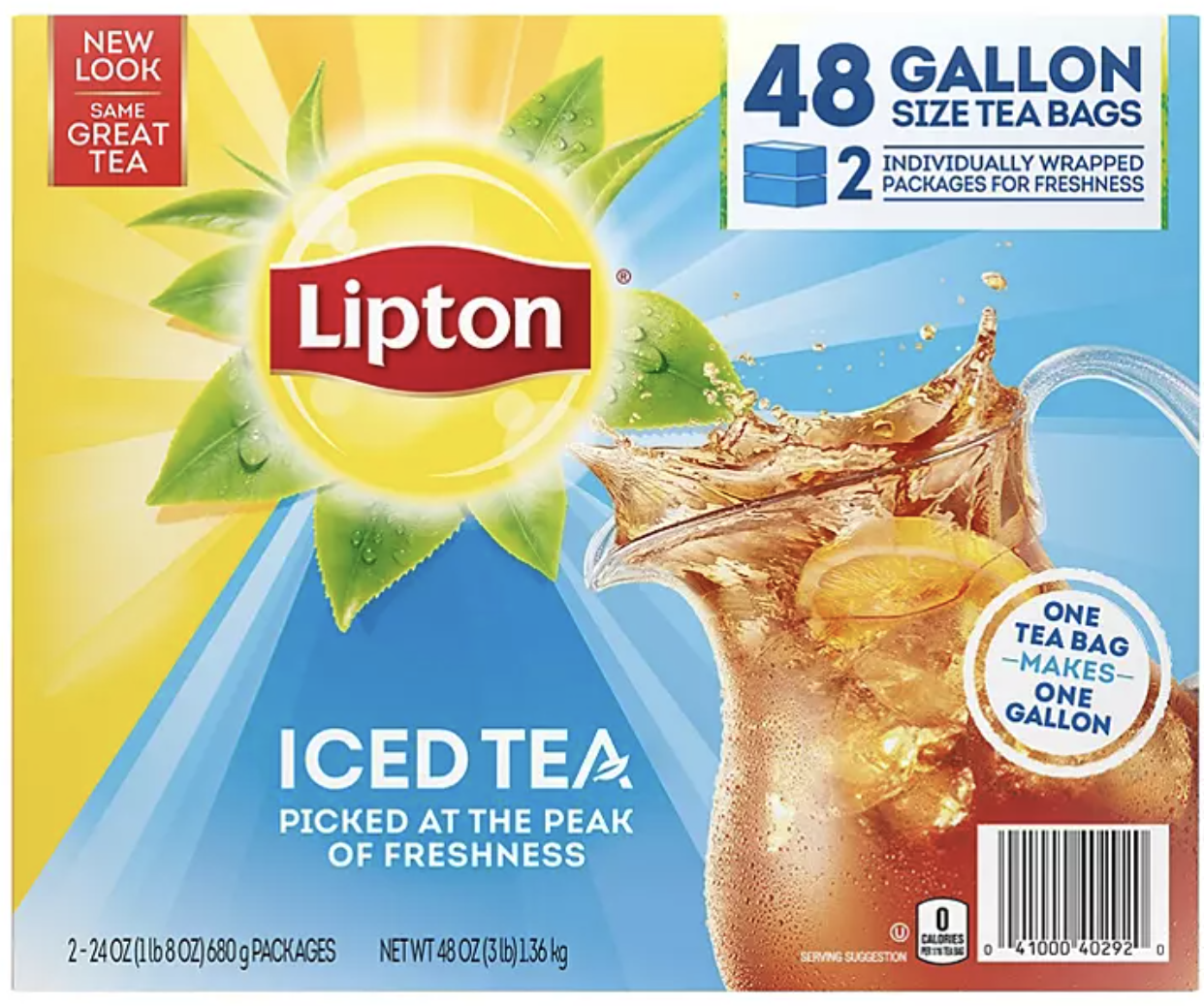 Lipton Iced Tea, Gallon Size Tea Bags (48 ct.)