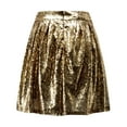 thumbnail image 5 of vigerkar Sequin Mini Skirt for Women Versatile A-line Basic Stretchy Flared Casual Skirt Gold, XL, 5 of 6