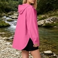 thumbnail image 5 of DYTTDG Women's Lightweight Hooded Zip-Up Jacket Long Sleeve Solid Casual Windbreaker Drawstring Waist Zipper Pockets Outerwear, 5 of 8