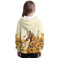 thumbnail image 3 of Pzuqiu Sunflower Horse Hoodie Sweatshirt for Girls 4-5 Fashion Fuzzy Fall Winter Clothes Warm Comfortable Long Sleeve Hoodies Kids Stretchy Unique Design for Outdoor Activities, 3 of 7
