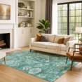 thumbnail image 6 of Addison Rugs Mayfield Premium Machine Washable Traditional Global Turquoise Rectangle Rug, 10' x 14', 6 of 6