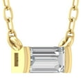 thumbnail image 3 of Araiya Fine Jewelry 10K Yellow Gold Baguette-Shape Lab Grown Diamond Solitaire Pendant with Silver Yellow Plated Cable Chain Necklace for Women (1/4 cttw, D-F Color, VS Clarity) 18", 3 of 8
