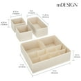 thumbnail image 4 of mDesign Fabric Nursery/Playroom Divided Drawer Storage Bin, 2 Pack, Taupe Stripe, 4 of 8