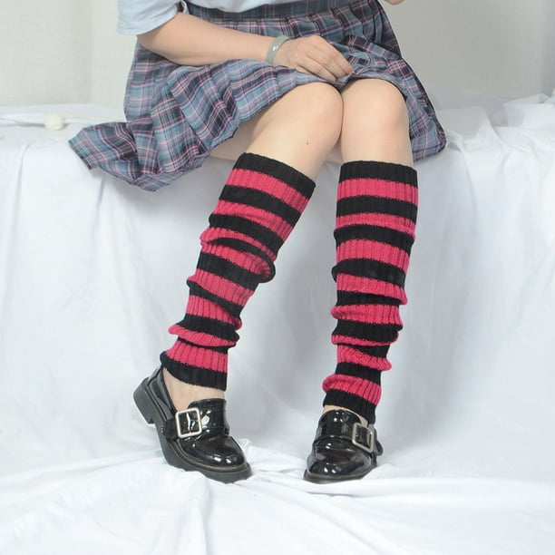 Calcetines de mujer por encima de la rodilla, calcetines de rayas de colores a juego, leggings de baile de ballet latino, otoño e invierno