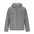 thumbnail image 4 of Mrmaere Men's Packable Hooded Puffer Jacket Lightweight Quilted Warm Insulated Coat for Winter Travel & Casual Wear Gray M, 4 of 8