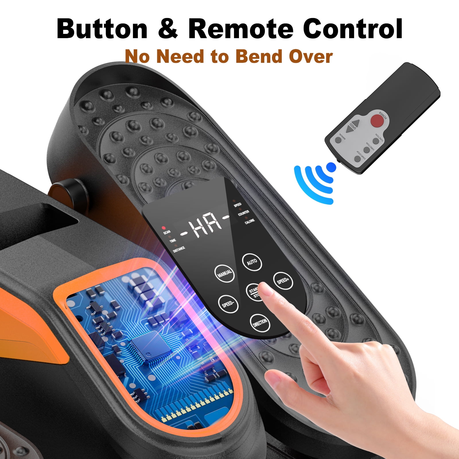 Funslim Under Desk Elliptical Machine, Electric Elliptical Exerciser for Senior, Quiet & Small Electric Seated Pedal Exerciser for Home with Remote Control，Display Monitor & 12 Adjustable Speeds