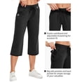 thumbnail image 6 of 2-Pack SPECIAL MAGIC Women's Capri Pants Wide Leg Cotton Yoga Sweatpants with Pockets Casual Lounge Jogger Pants, 6 of 7
