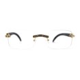 thumbnail image 1 of OG Rhinestone Stud Rimless Rectangle 90s Hip Hop Rapper Gold Black Clear Lens Eyeglasses, 1 of 4