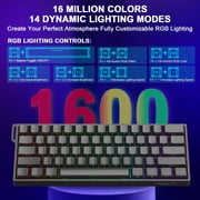 Aula WIN60 HE 60% Mechanical Keyboard Wired, Hall Effect Gaming Keyboard Magnetic Switch Hot Swappable, Adjustable Actuation Rapid Trigger Mode 8000Hz Polling Rate, RGB Keyboard 60 Percent Design