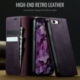 thumbnail image 3 of Designed for iPhone 16e Wallet Case, Classic PU Leather Flip Cover with Kickstand, RFID Blocking Card Slots, Magnetic Clasp, Full Body Protective Shockproof Phone Case, Purple, 3 of 12