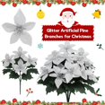 thumbnail image 3 of AUDeals Christmas Flowers Artificial Bushes Winter Greenery Stems for DIY Christmas Tree Wreath Garland Home Table Centerpiece Holiday Decorations Front Door Porch Decor Indoor and Outdoor, 3 of 6