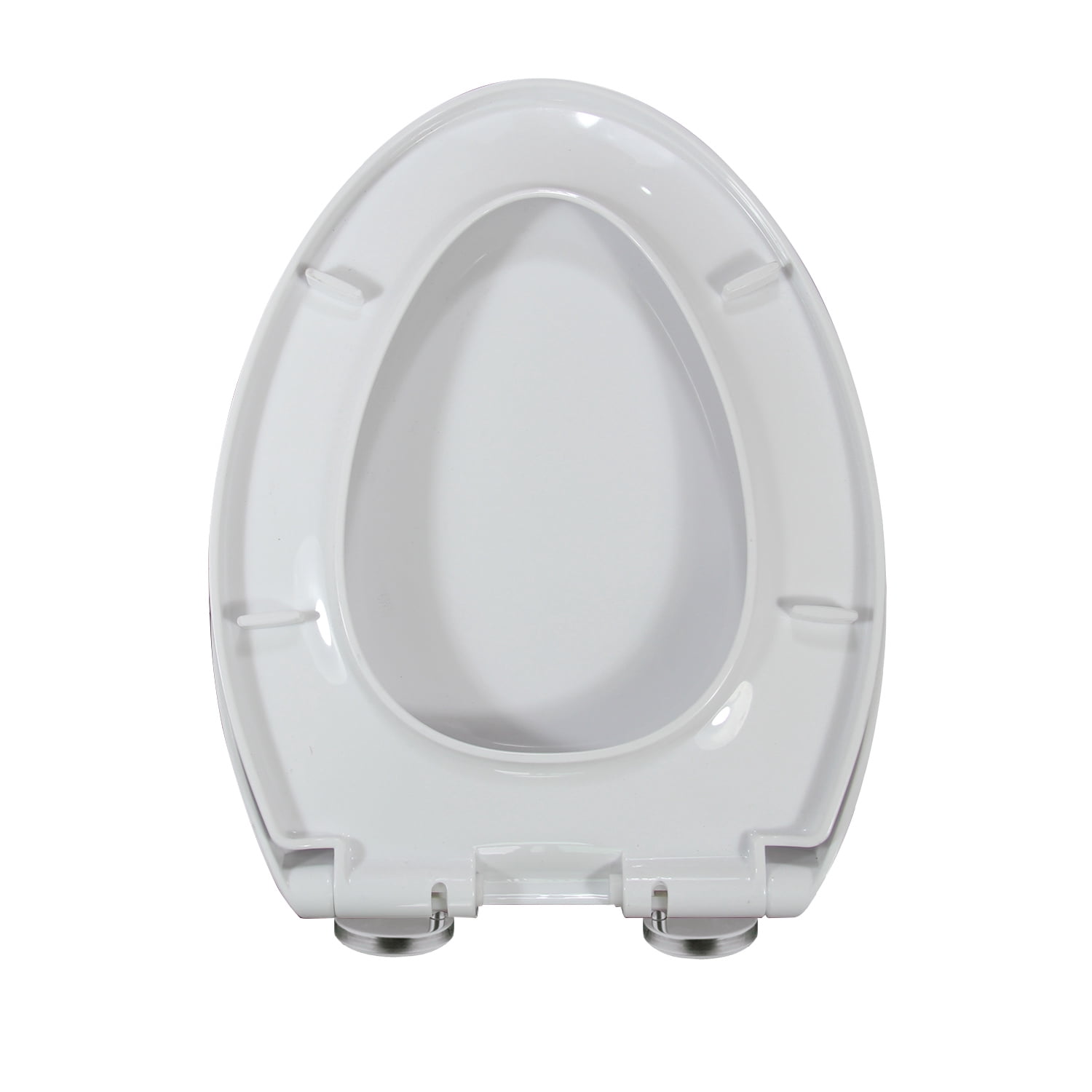 WinZo ES001 Elongated Plastic Toilet Seat Soft Close in White with Top Mount Bolts,Easy Install