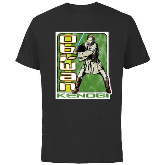 Star Wars Attack of the Clones Obi-Wan Kenobi - Short Sleeve Cotton T-Shirt for Adults - Customized-Black