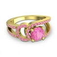 thumbnail image 3 of Diamond-Capitals 2.50 Carat Round Cut Pink Sapphire Gemstone Fancy Engagement Ring for Women 14K Yellow Gold Size 6, 3 of 8