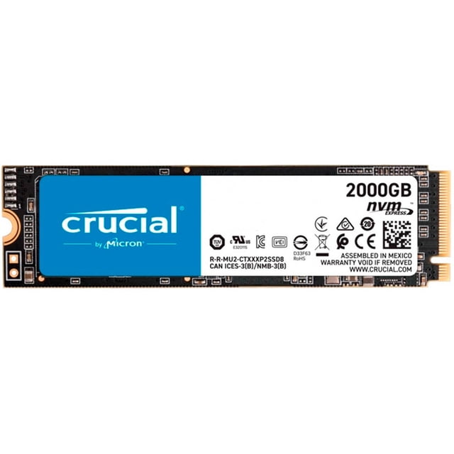 Unidad de Estado Solido SSD M.2 2TB CRUCIAL P2 NVMe PCIe 3.0 2400/1900 MB/s CT2000P2SSD8 Crucial CT2000P2SSD8
