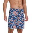 thumbnail image 2 of Wukai Rose Flowers Men’s Short Pajama Pants With Pockets Soft Sleep Pj Shorts for Men-X-Large, 2 of 6