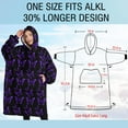 thumbnail image 4 of Oversized Wearable Blanket Hoodie,Purple Butterfly Pattern Sherpa Blanket Hoodie with Super Pockets,Super Warm Fuzzy Pullover for Women & Men, 4 of 6