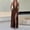 Brown, variant on Qulqfy High Waisted Summer Dress Sleeveless Wedding Guest V-Neck Maxi Knit Pleat Split Wrap Halter Corset Long Dress White