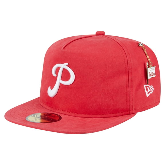 Men's-New Era Red Philadelphia Phillies Championship Side Flag A-Frame 59FIFTY Fitted Hat