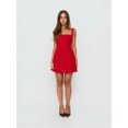 thumbnail image 4 of Red Eyelet A-Line Mini Dress With Square Neck And Back Bow Tie F12565, 4 of 30