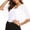 White, variant on Women Chiffon Cardigan Short Sleeve Sheer Front Open Top Blouse, M, White