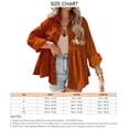 thumbnail image 5 of Shirt Ruffle Hem Long Sleeves Solid Color Button Up Lapel Collar Women Maternity Top Orange S, 5 of 5