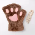 thumbnail image 1 of Guantes de gato Kawaii para mujer, mitones de felpa de pata de garra de gato, cálidos, suaves, sin dedos, gruesos, Invierno, 1 of 5