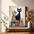 thumbnail image 6 of Cute Black Cat with Gifts and Flowers Canvas Print, Wall Art for Living Room, Bedroom, Kitchen, Office, Dining Room, Home, 6 of 8