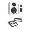 thumbnail image 1 of Kanto YU2 PC Gaming Desktop Speakers 100W - Matte White (Pair) with Kanto S2 Angled Desktop Speaker Stands - Black (Pair) (2022), 1 of 9