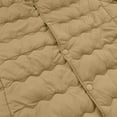thumbnail image 7 of hoksml Women's Collarless Quilted Jacket Lightweight Button Down Puffer Coat with Pockets Minimalist Long Sleeve Winter Jacket, 7 of 7