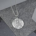 thumbnail image 4 of Picturesongold.Com Saint Dymphna Round Religious Medal Necklace Pendants Adult-10k White Gold-3/4 in, 4 of 6