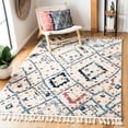 thumbnail image 3 of SAFAVIEH Morocco Ava Geometric Polyester Area Rug, Ivory/Multi, 5' x 5' Round, 3 of 5