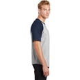 thumbnail image 3 of Sport-Tek Short Sleeve Colorblock Raglan Jersey-M (Heather Grey/ Navy), 3 of 6