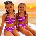 thumbnail image 5 of CCRFTGI Swimsuit for Kids Girls Size 7-8 2 Piece Set Swimming Bikinis Beach Holiday Bathing Suits Summer Cute Polka Dots Girls Clothes Tankini Swimsuits Swimwear Hot Pink 3-4 Years, 5 of 9
