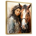 thumbnail image 2 of Designart "Horse Bond Cowgirls wall art I" Portrait Floater Framed Wall Decor, 2 of 7